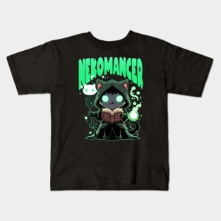 Nekomancer Kawaii Cat Necromancer Kids T-Shirt